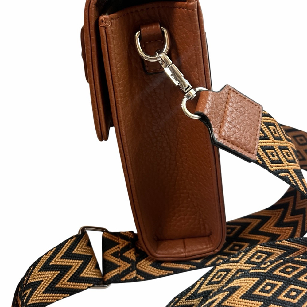 K Carroll Brown Phone Crossbody Bag Adjustable Strap Mini Organizer Purse - Picture 14 of 16